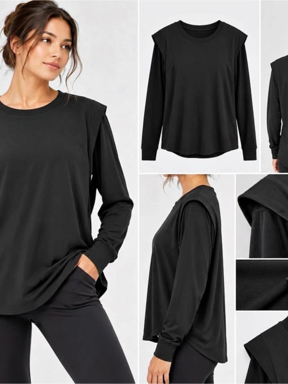Halara Black Long Sleeve Top Size XL NWT